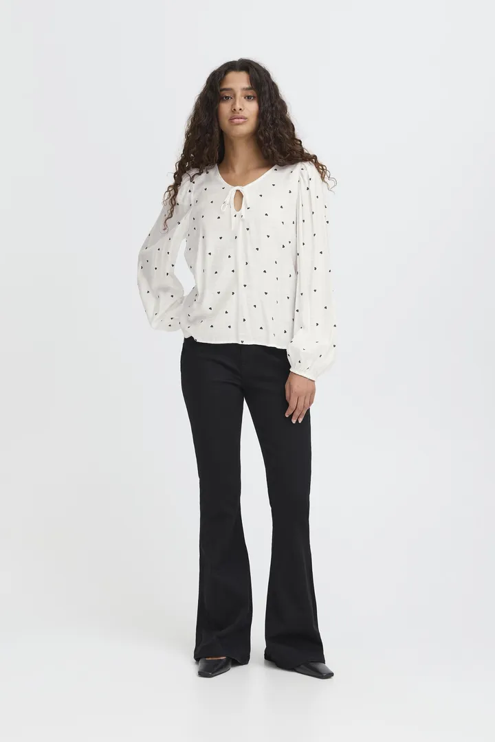 Eve Heart Top (White/Black Hearts) - Image 2