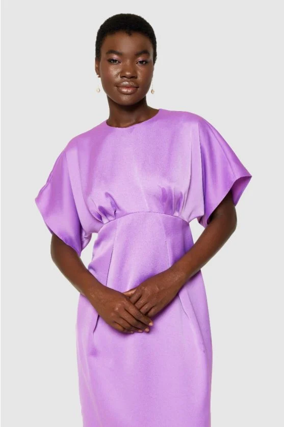 Eve Kimono A-Line Dress (Lilac) - Image 3
