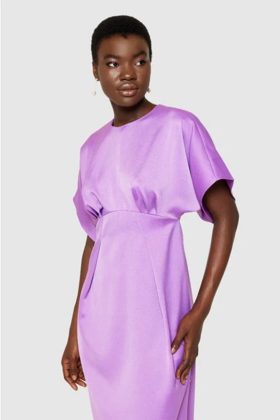 Eve Kimono A-Line Dress (Lilac) - Image 4