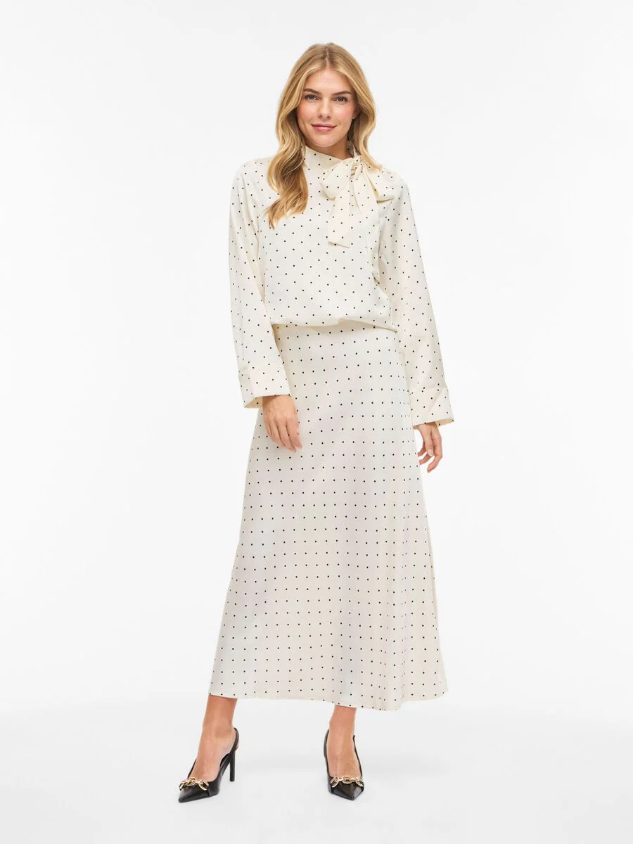 Fadia Bow Top (Cloud Dancer/Black Dots)