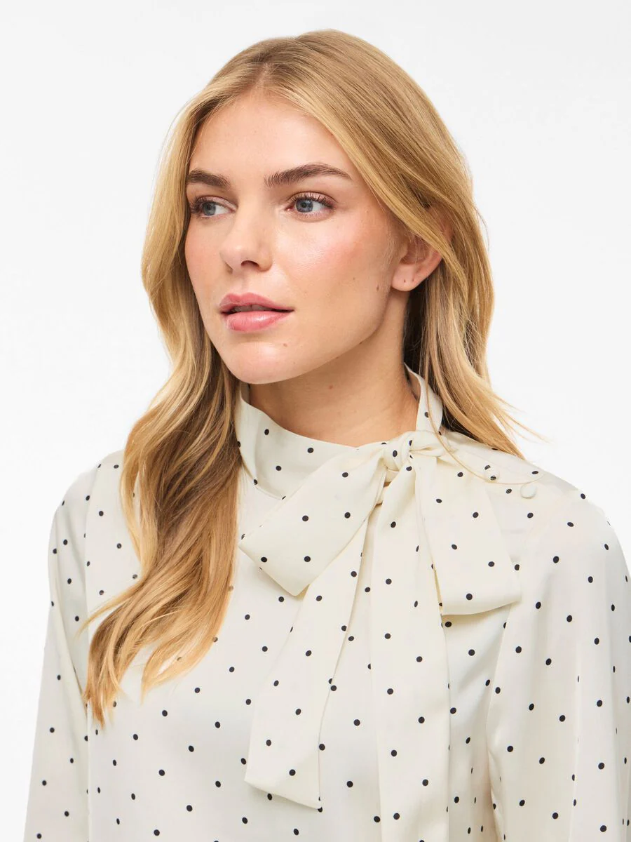 Fadia Bow Top (Cloud Dancer/Black Dots) - Image 4