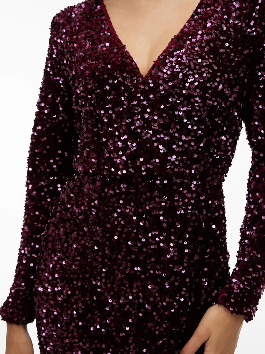 Faith Sequin Midi Dress (Fig) - Image 4