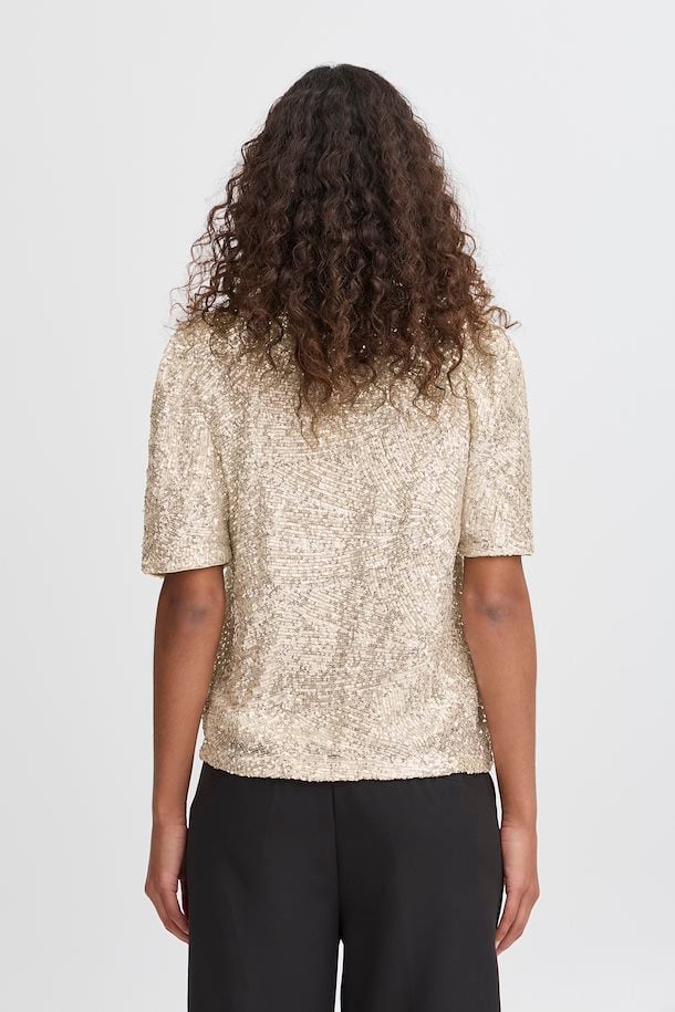 Faith Sequin V-Neck Top (Frosted Almond) - Image 5