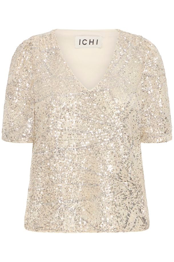 Faith Sequin V-Neck Top (Frosted Almond) - Image 7