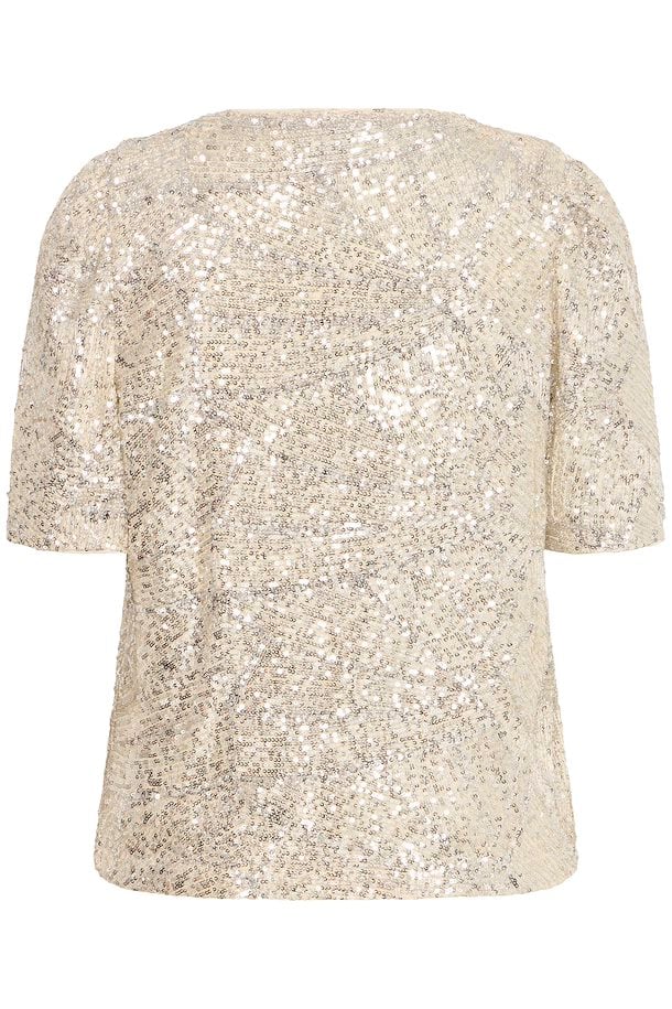 Faith Sequin V-Neck Top (Frosted Almond) - Image 8