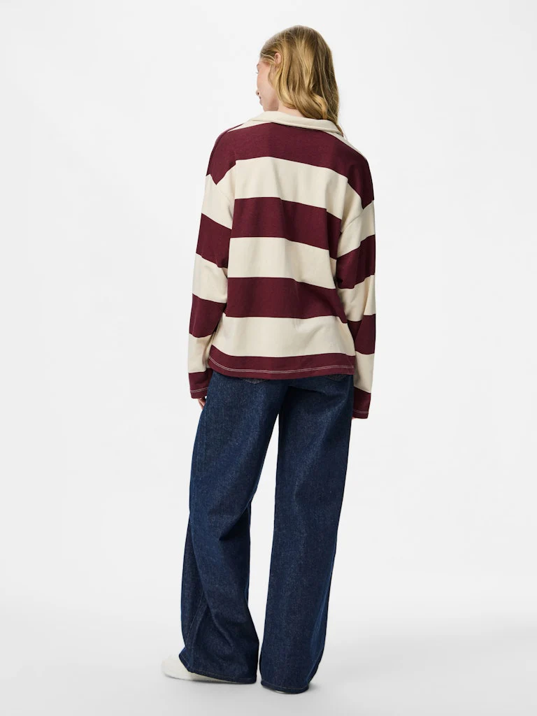 Falina Polo Jersey Top (Birch/Tawny Port) - Image 4