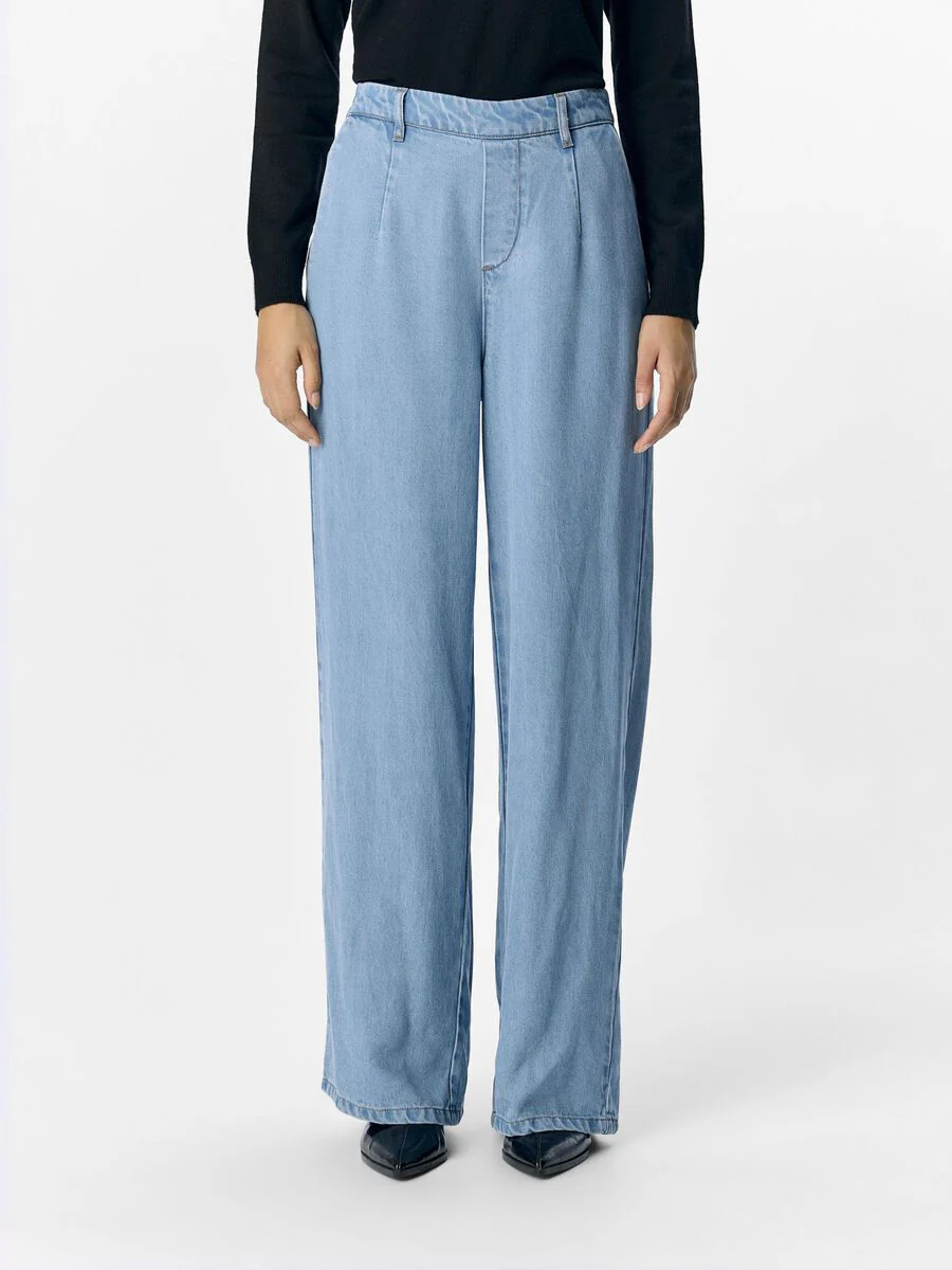 Fame Wide Leg Pants (Light Blue Denim) - Image 2