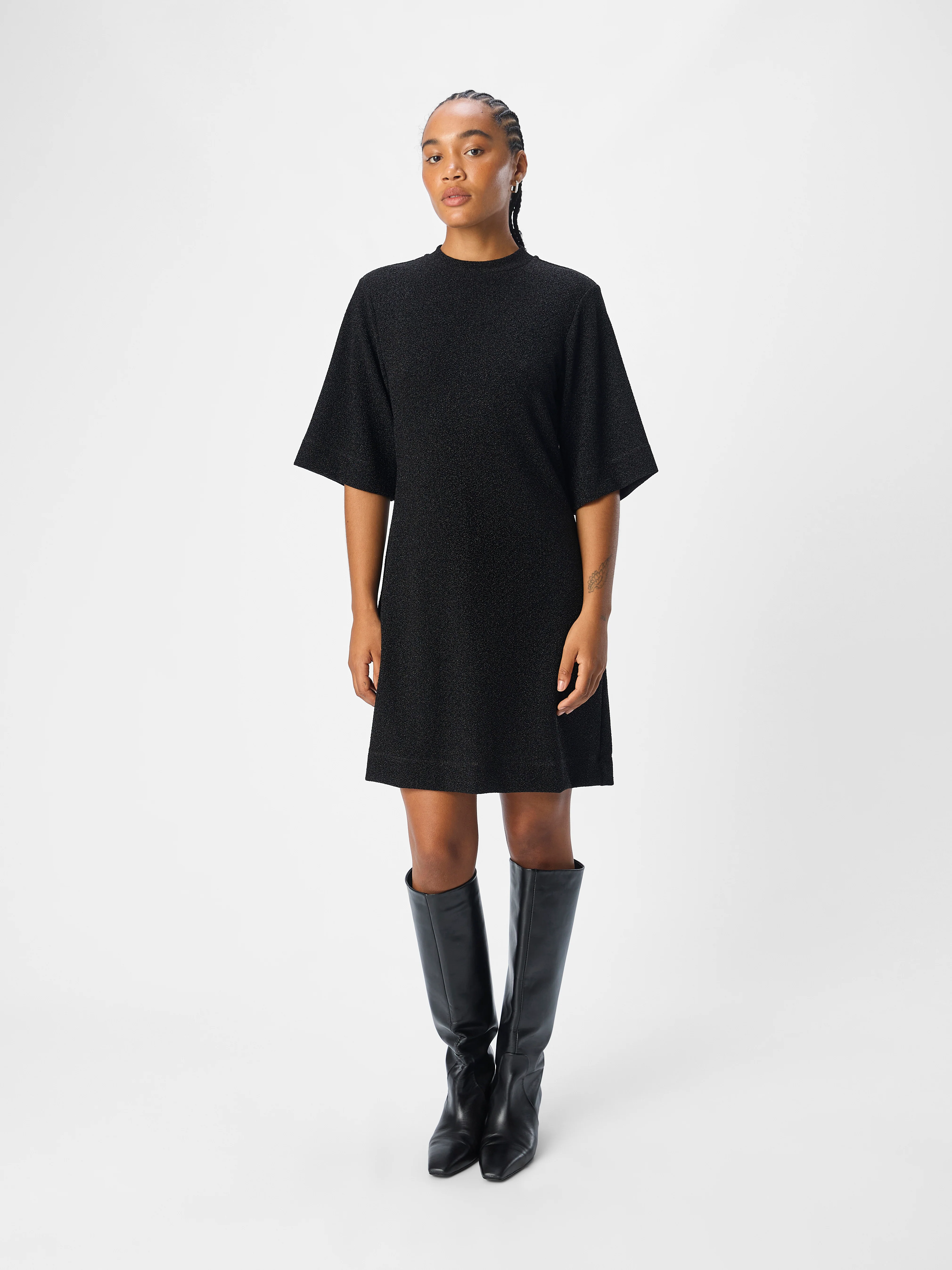 Farah Short Dress (Black) - Image 2