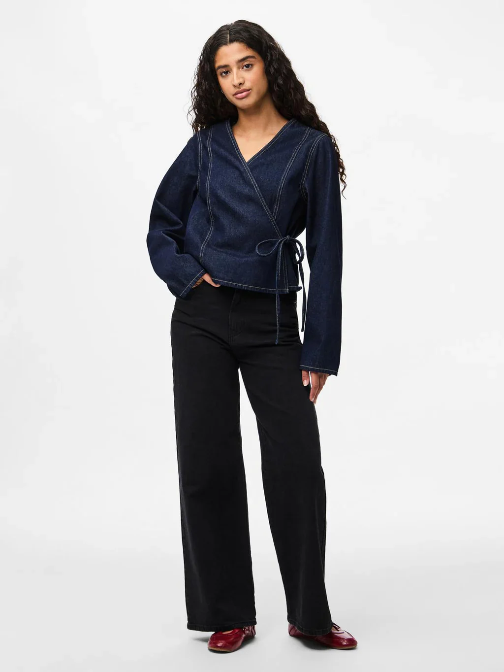 Farah Denim Wrap Top (Dark Blue) - Image 2