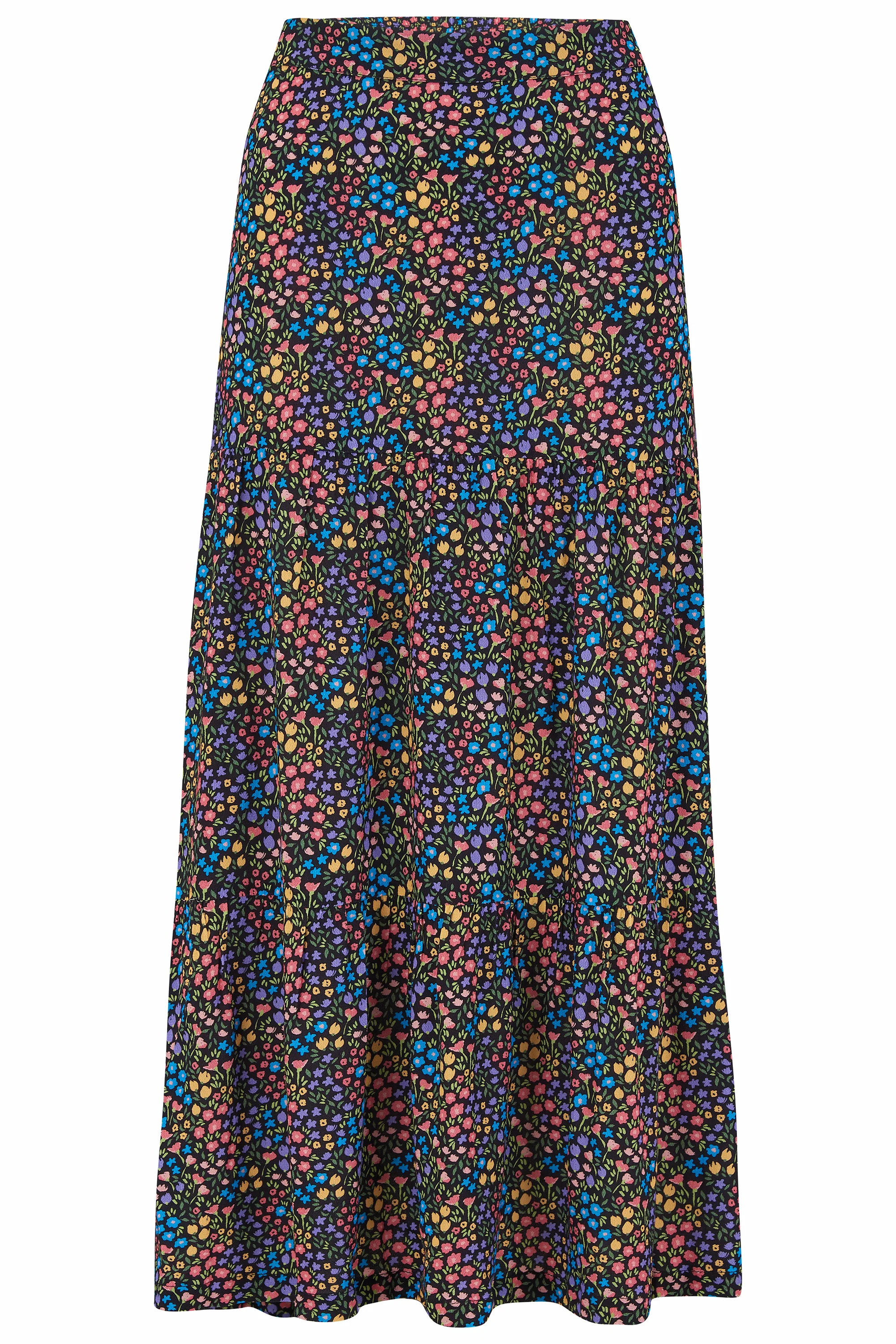 Felicity Tiered Skirt - Black/Multi, Ditsy Floral - Image 6