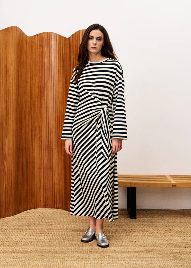 Fenouil Midi Dress (Black/Cream) - Image 3