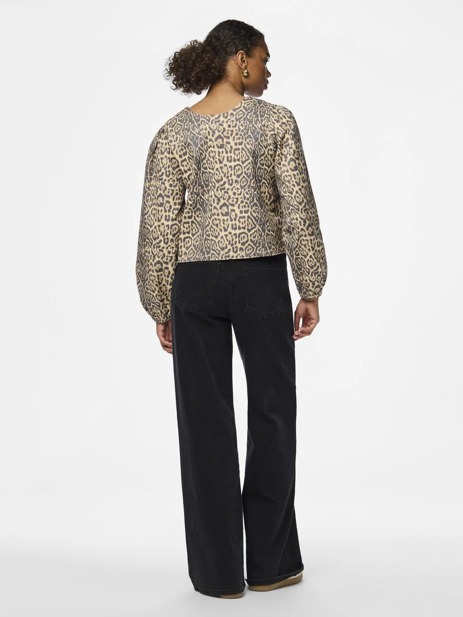 Fia Denim Reversable Tie Top (Black/Leo) - Image 3