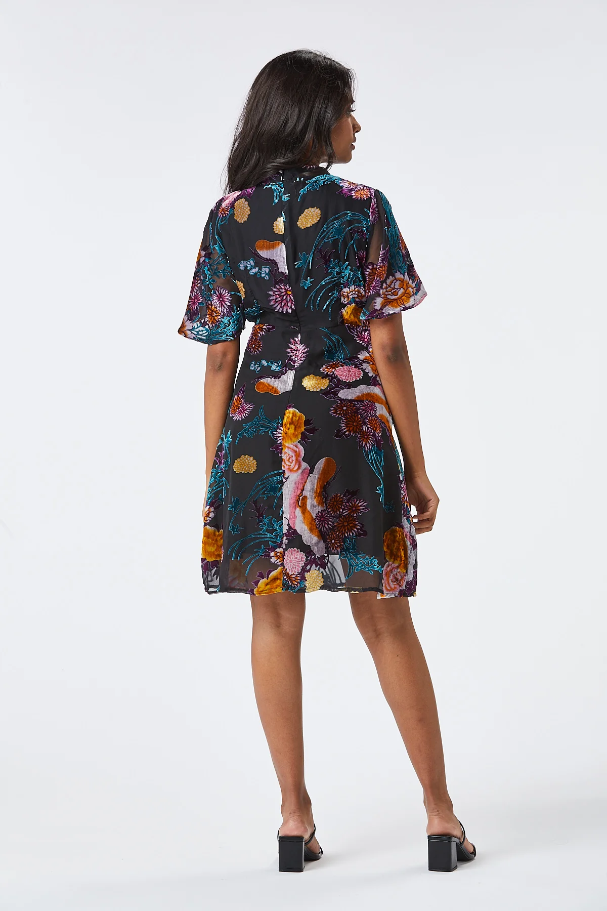 FILY VELVET SHORT DRESS (PINK FLORAL) - Image 5
