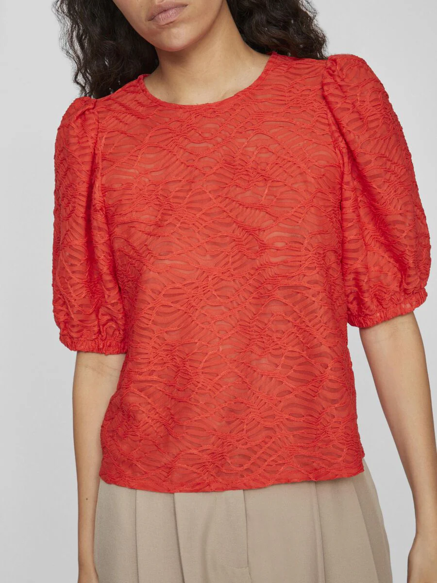 Fina 1/2 Sleeve Top (Poppy Red) - Image 4