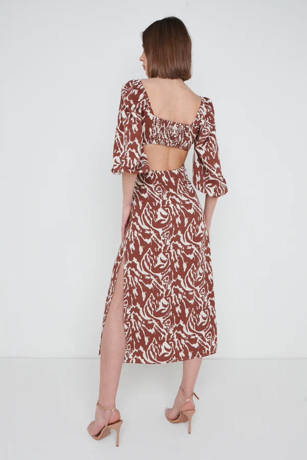 FION CUT OUT MIDAXI DRESS (ZEBRA ABSTRACT) - Image 3