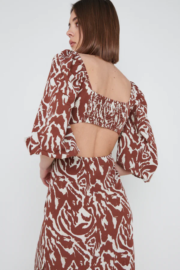 FION CUT OUT MIDAXI DRESS (ZEBRA ABSTRACT) - Image 4