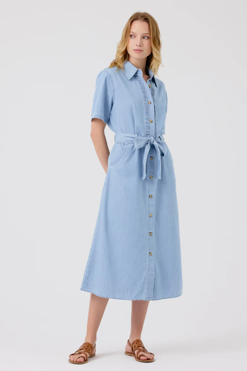 Fleurine Midi Dress (Light Blue Denim) - Image 5