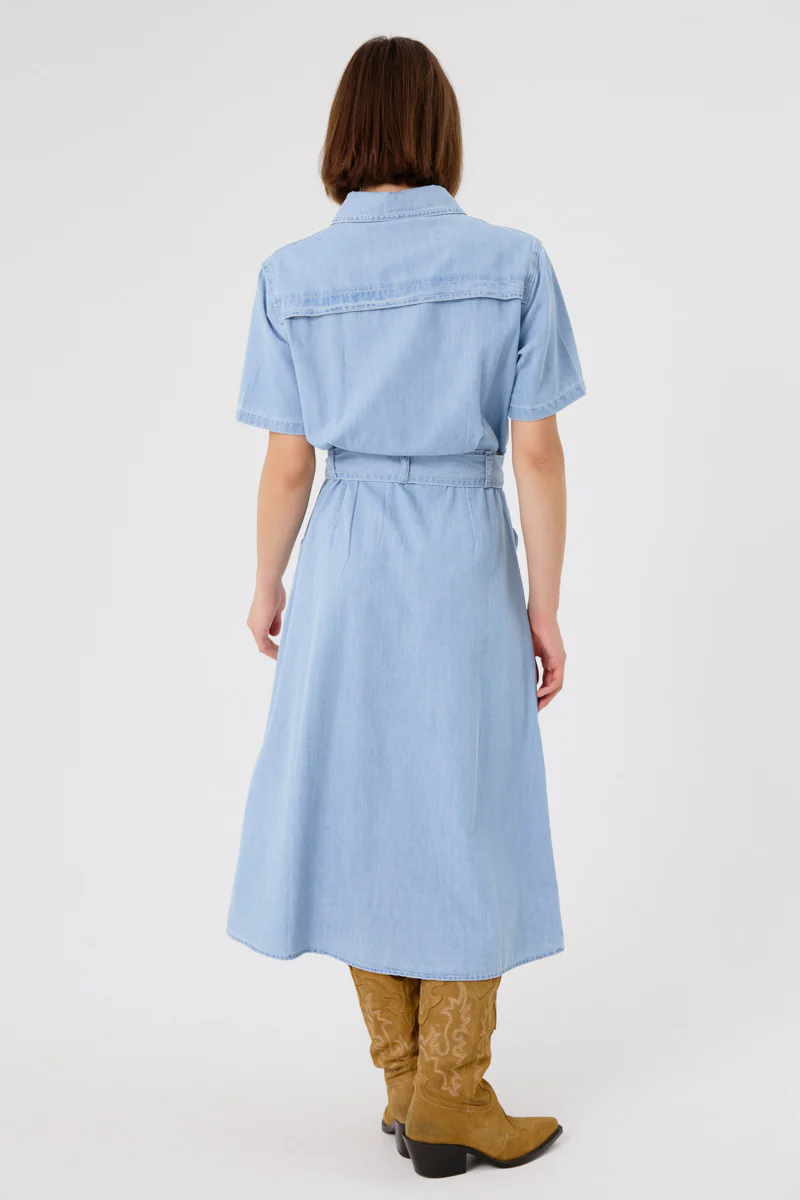 Fleurine Midi Dress (Light Blue Denim) - Image 8