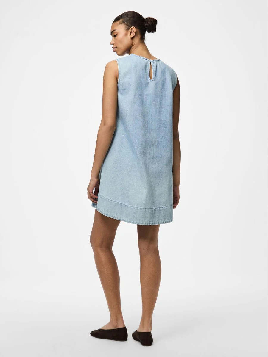 Flora Denim Dress (Light Blue) - Image 2