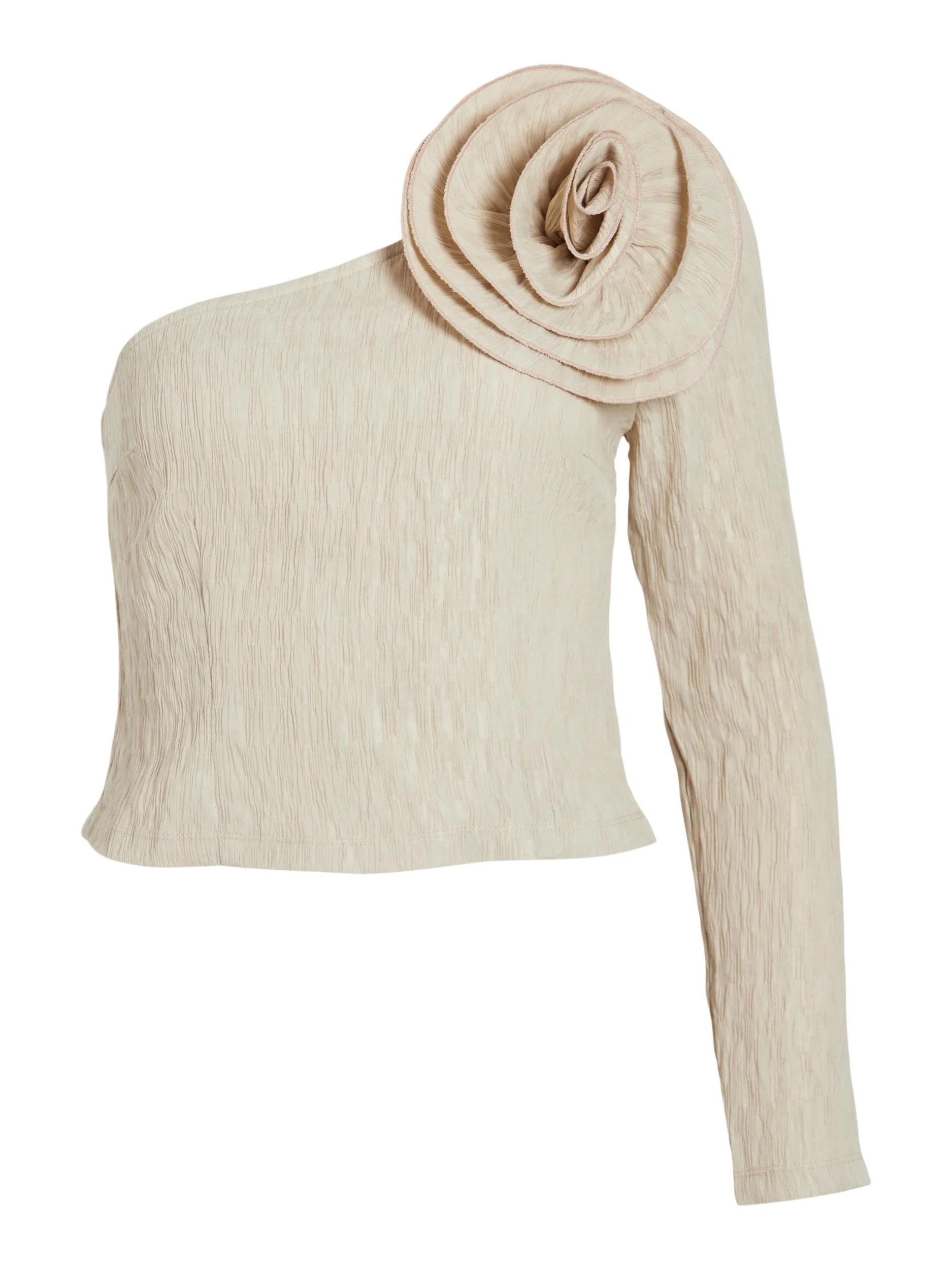 FLORA ONE SHOULDER TOP (CEMENT/BEIGE) - Image 2