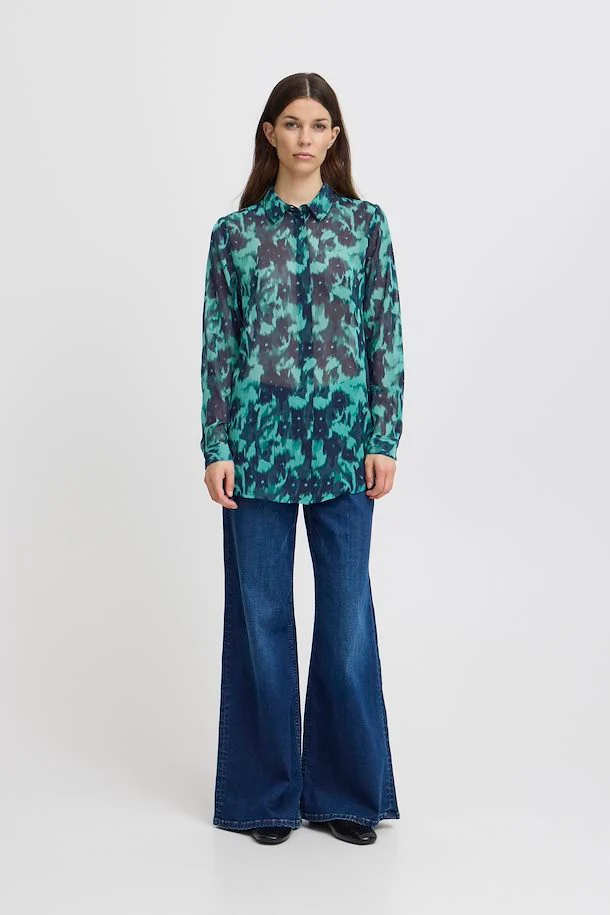 Flora Shirt (Green/Blue/Slate Flower) - Image 3