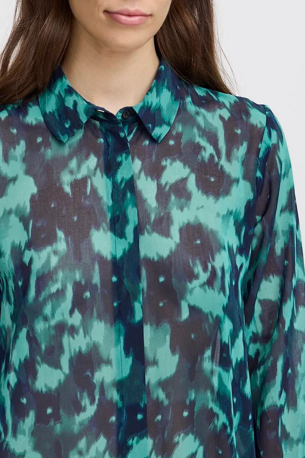 Flora Shirt (Green/Blue/Slate Flower) - Image 5