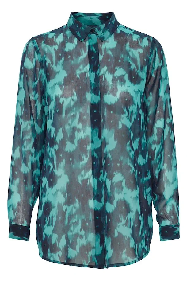 Flora Shirt (Green/Blue/Slate Flower) - Image 6