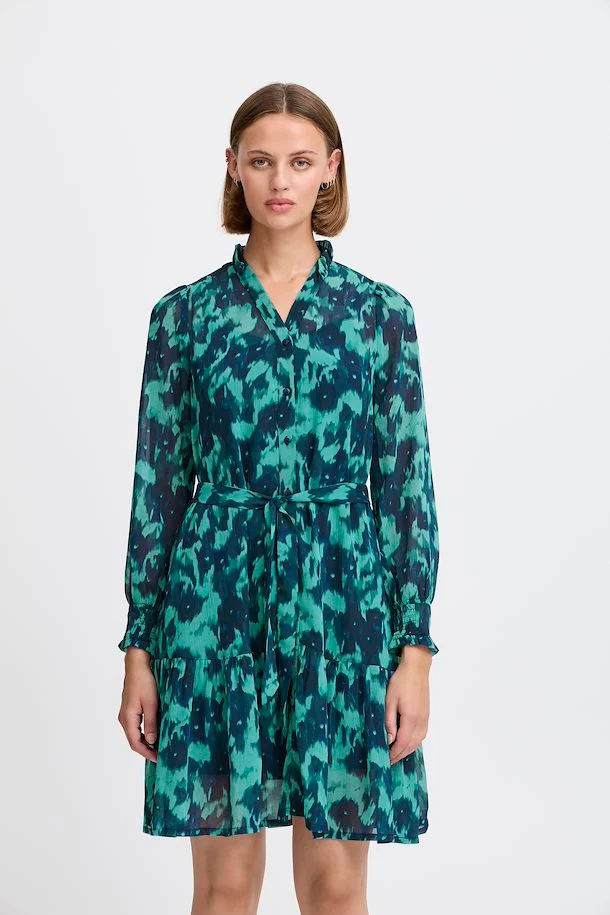 Florro Mini Smock Dress (Green/Blue Slate) - Image 2