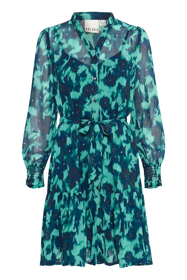 Florro Mini Smock Dress (Green/Blue Slate) - Image 6