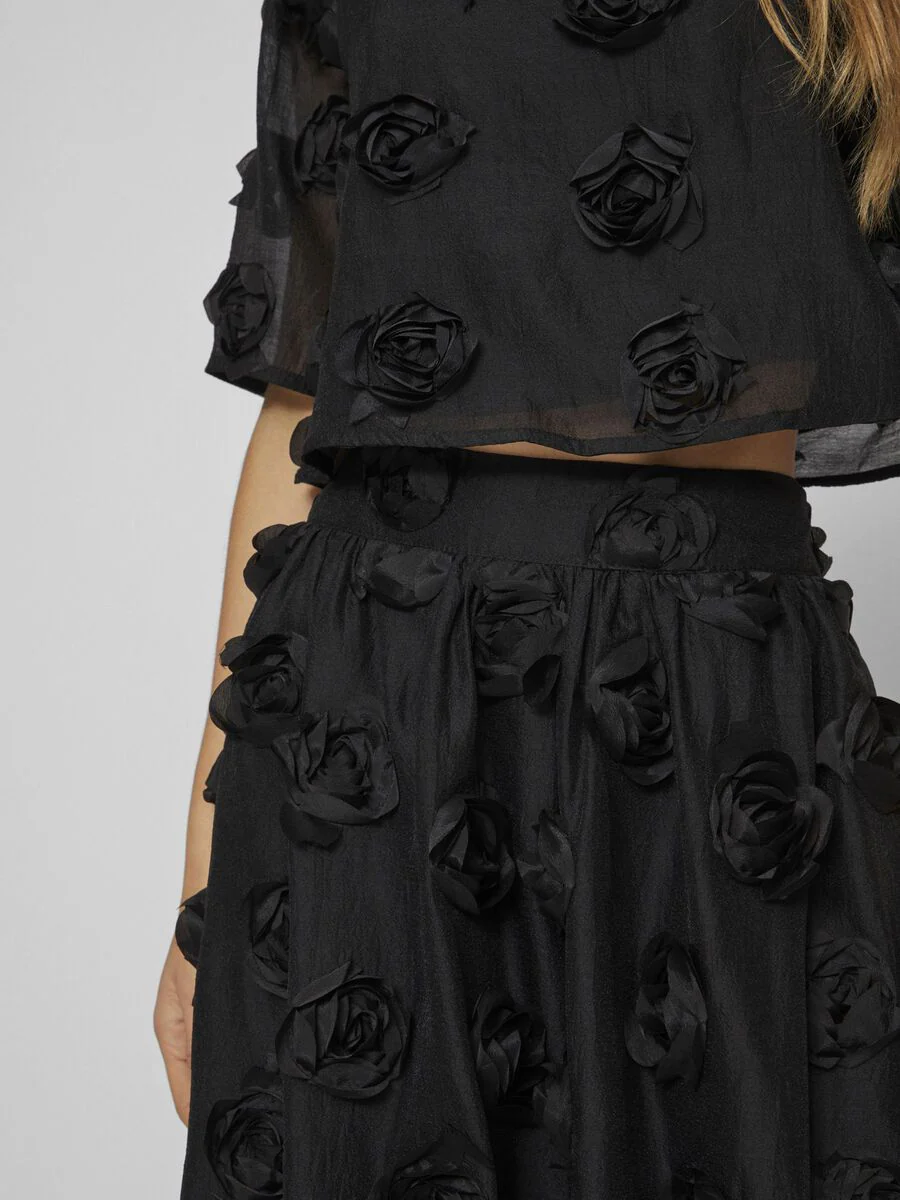 FLORY MIDI SKIRT (BLACK) - Image 4