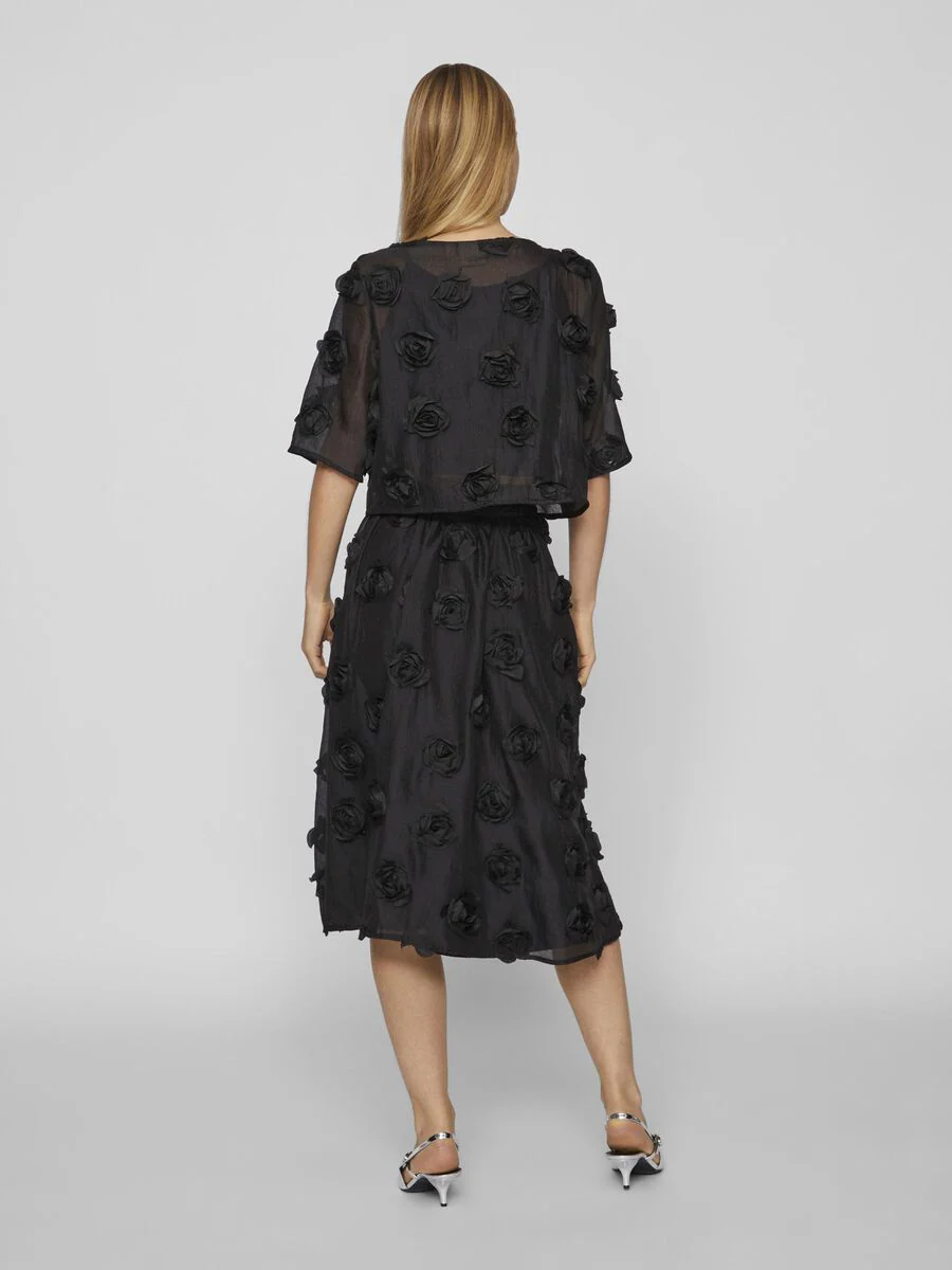 FLORY MIDI SKIRT (BLACK) - Image 5