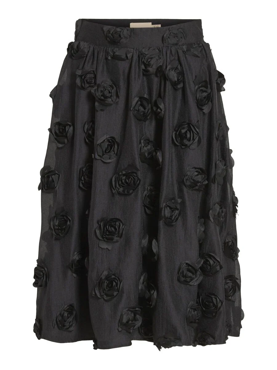 FLORY MIDI SKIRT (BLACK) - Image 6