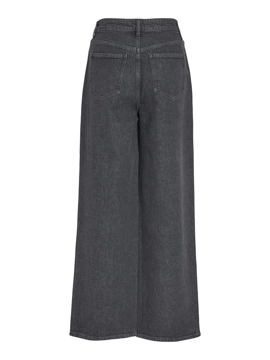 Freya High Waisted Wide Leg Jeans (Grey Wash Denim) - Image 7