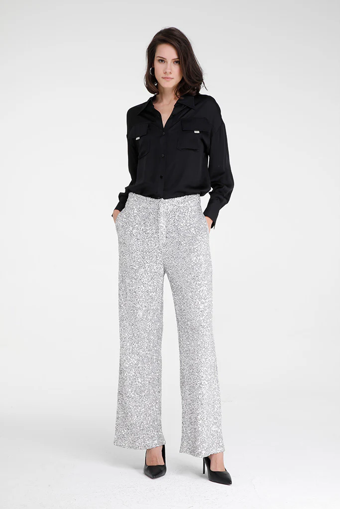 Frost Palazzo Trousers (Silver) - Image 2