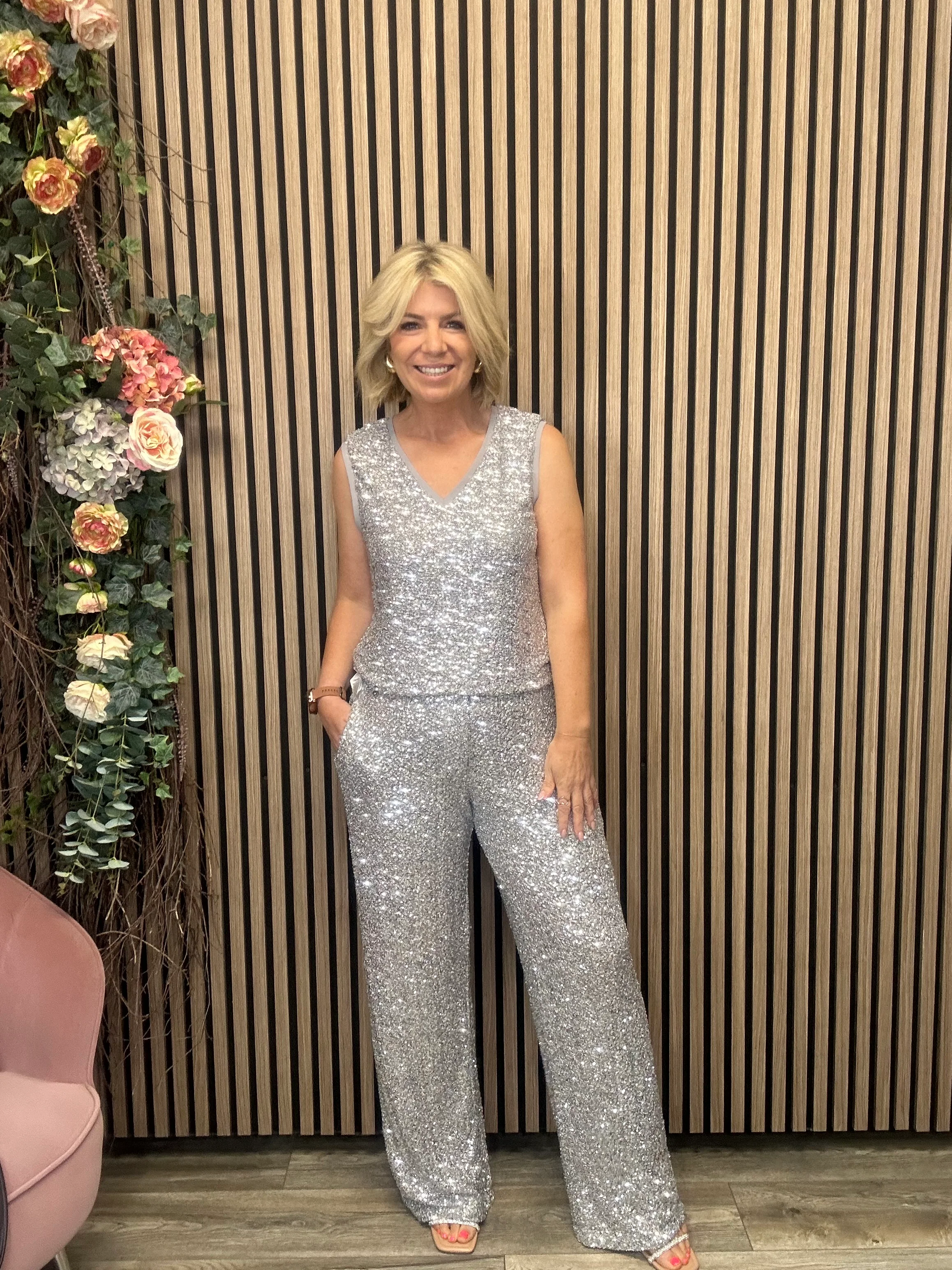 Frost Palazzo Trousers (Silver) - Image 3
