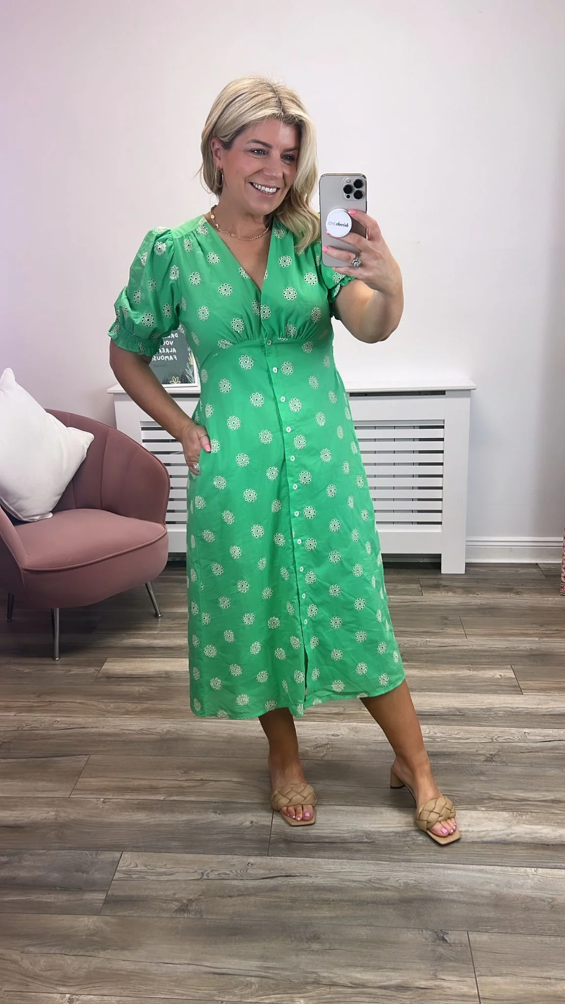 Gabrielle Midi Dress (Emerald) - Image 4