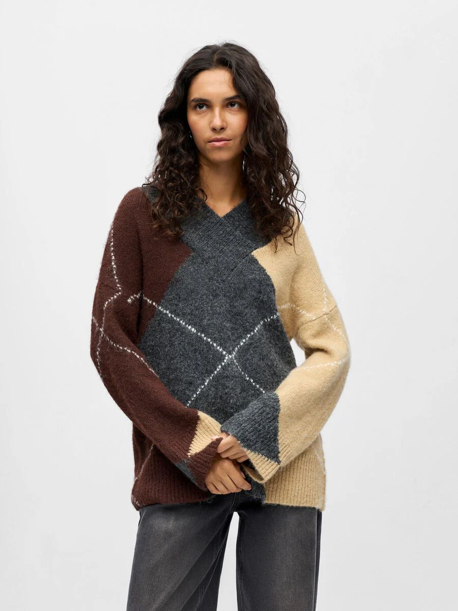 Gayle Knitted Jumper (Dark Grey Melange)