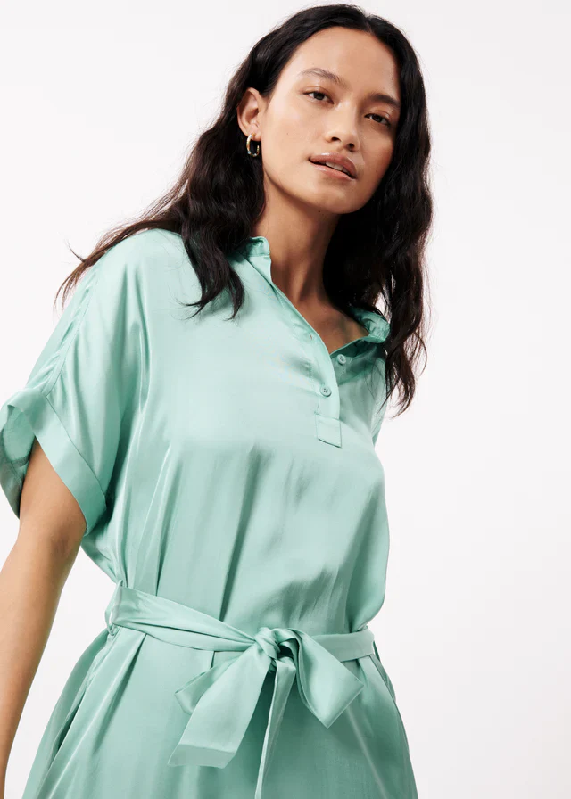GENIE SHORT SLEEVE DRESS (TURQUOISE) - Image 2