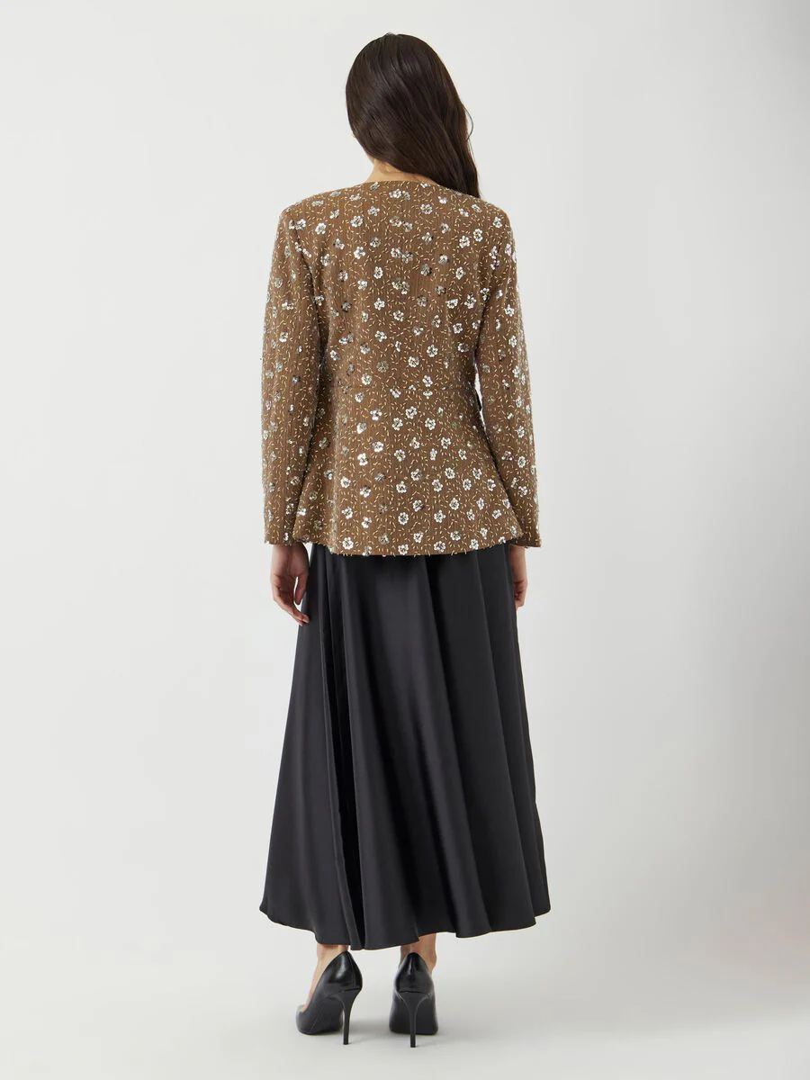 Georgina Sequin Blazer (Taupe Grey) - Image 4