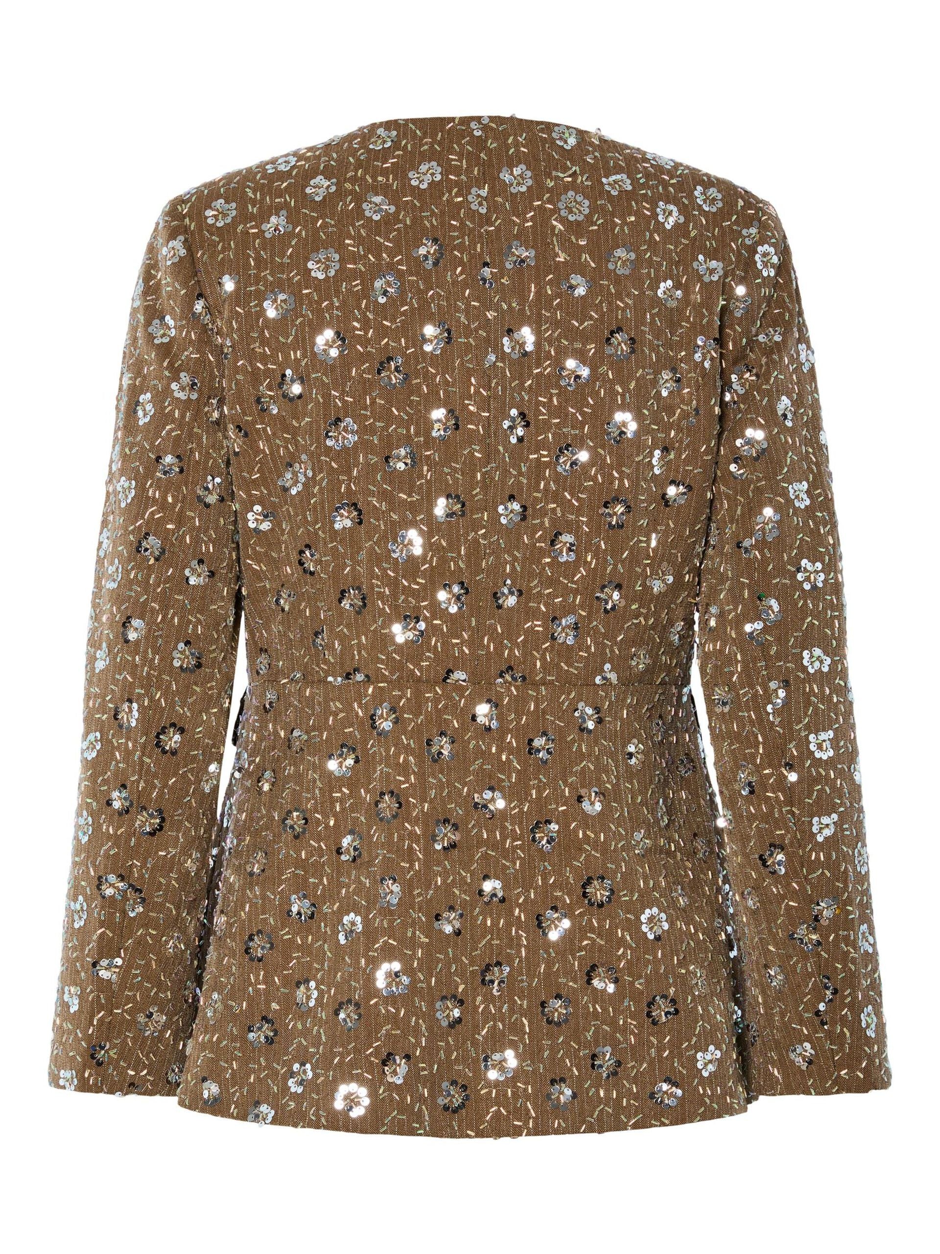 Georgina Sequin Blazer (Taupe Grey) - Image 5
