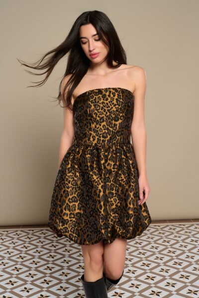 Giacinta Mini Dress (Gold/Black) - Image 5