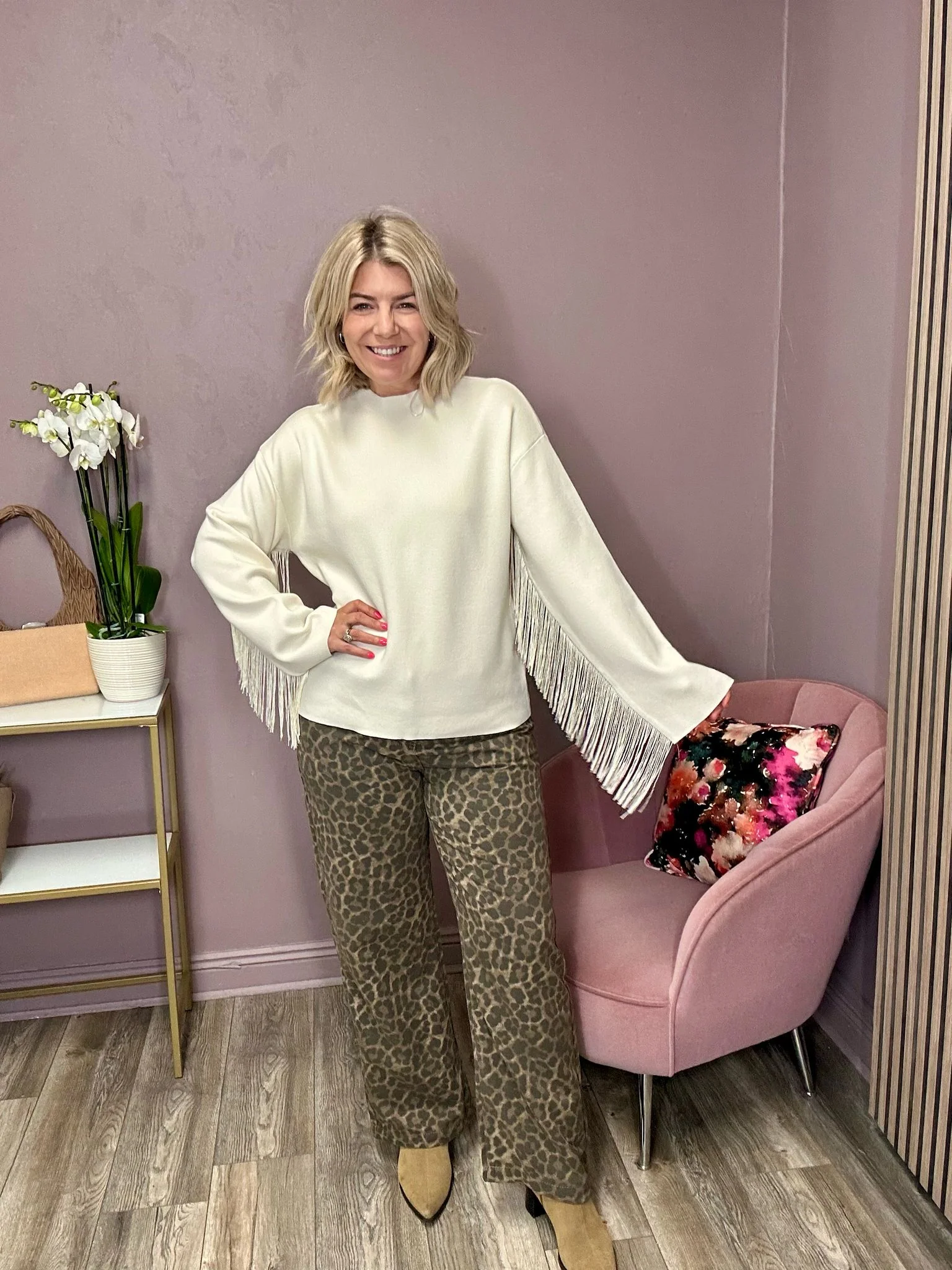 Gina Fringe Jumper (Birch) - Image 2