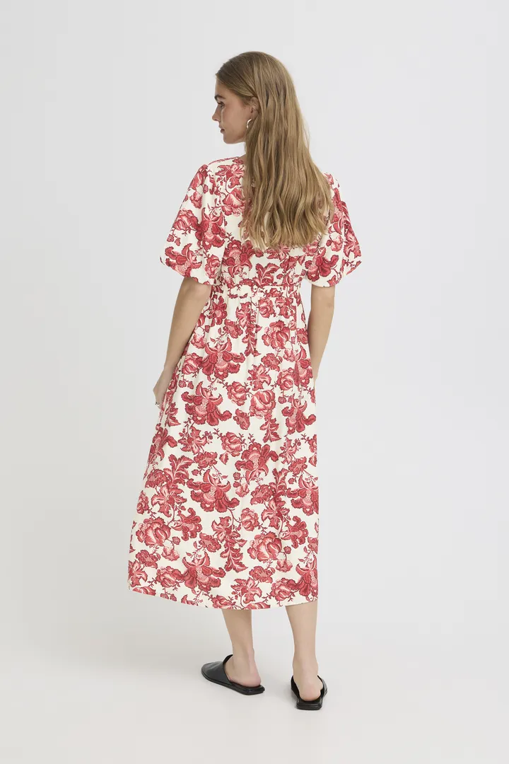 Glenda Midi Dress (Red Floral Print) - Image 4