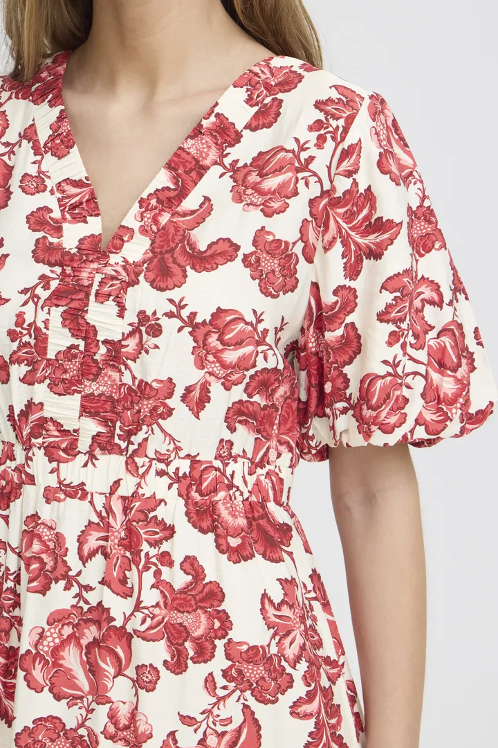 Glenda Midi Dress (Red Floral Print) - Image 5