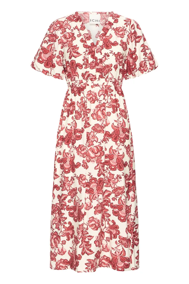 Glenda Midi Dress (Red Floral Print) - Image 6