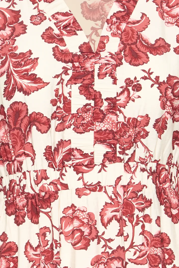 Glenda Midi Dress (Red Floral Print) - Image 8