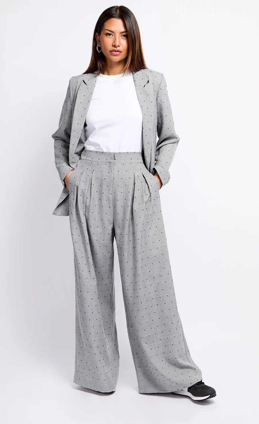 Gloria Diamante Trousers (Grey/Black) - Image 2