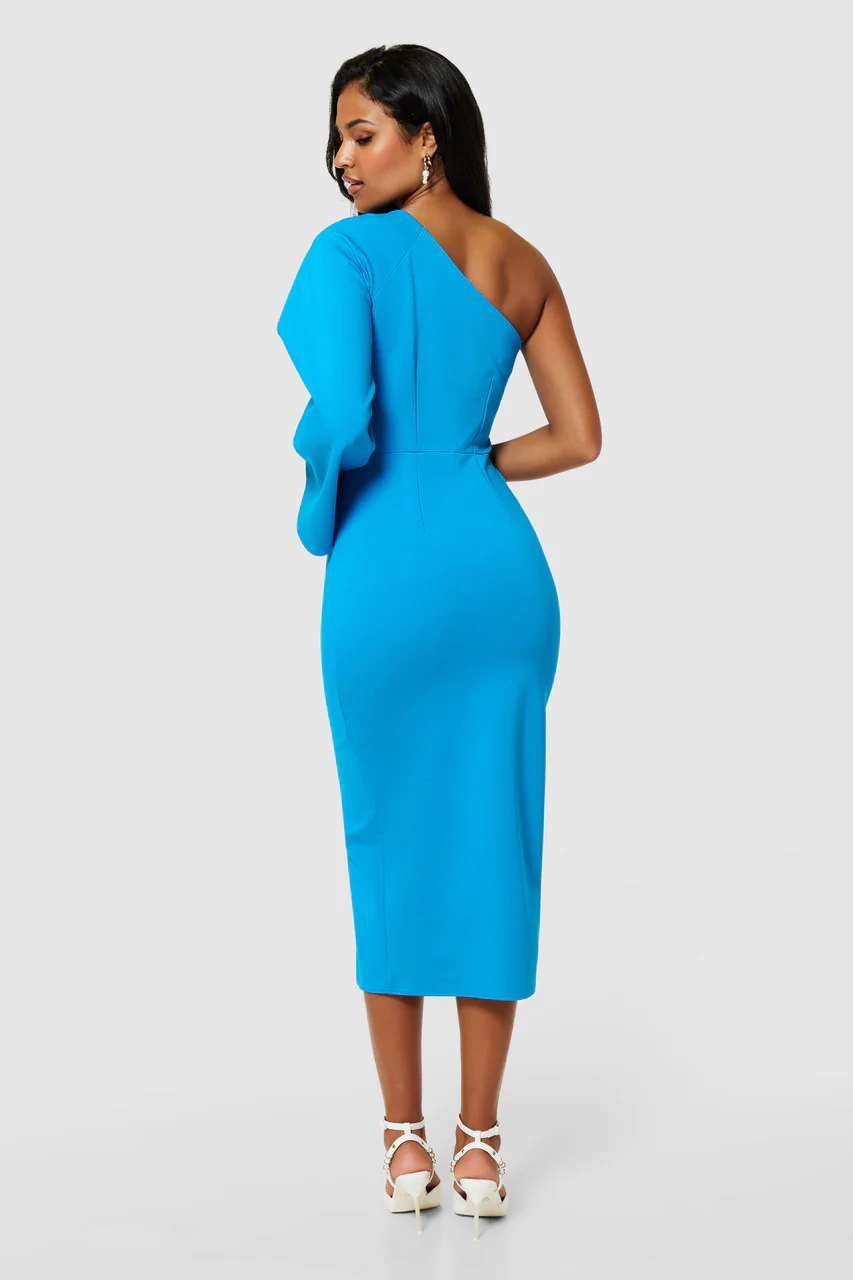 Gloria One Shoulder Dress (Bluebird) - Image 4