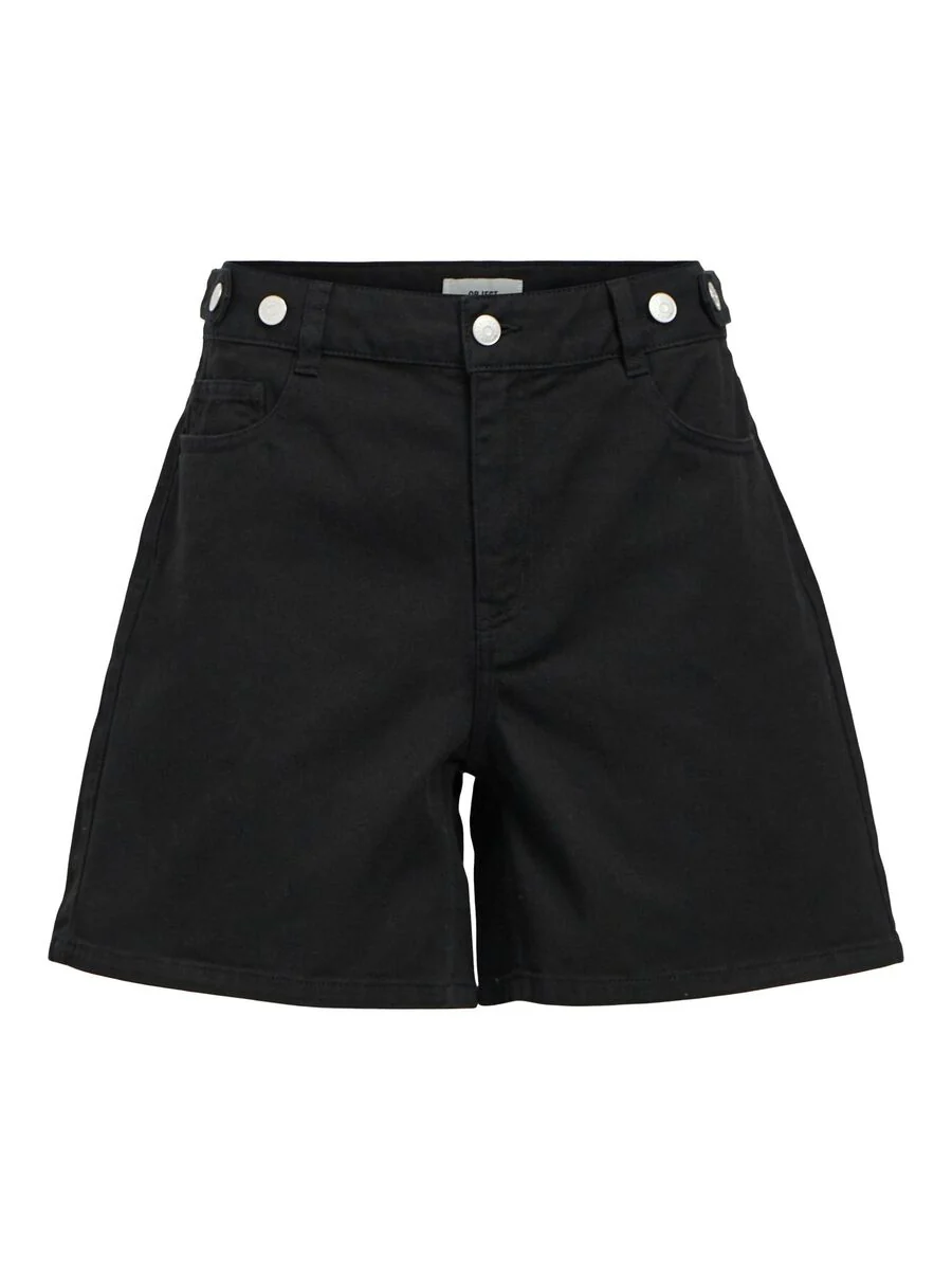 Glory Mid-Waist Denim Shorts (Black) - Image 5