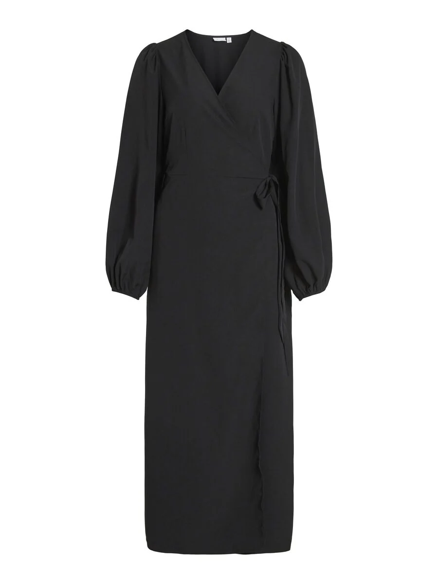 GRAFFY LONG WRAP DRESS (BLACK) - Image 6